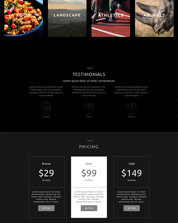 photography-homepage-layout-divi-telecharger
